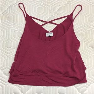 LA Hearts Maroon Crop Top (M)
